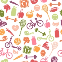 Healthy Lifestyle Seamless Pattern